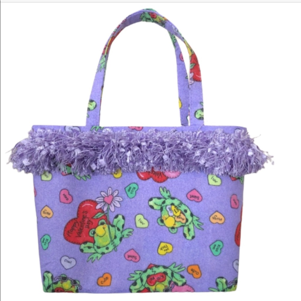 Boutique Youth Valentine frogs purse bag tote